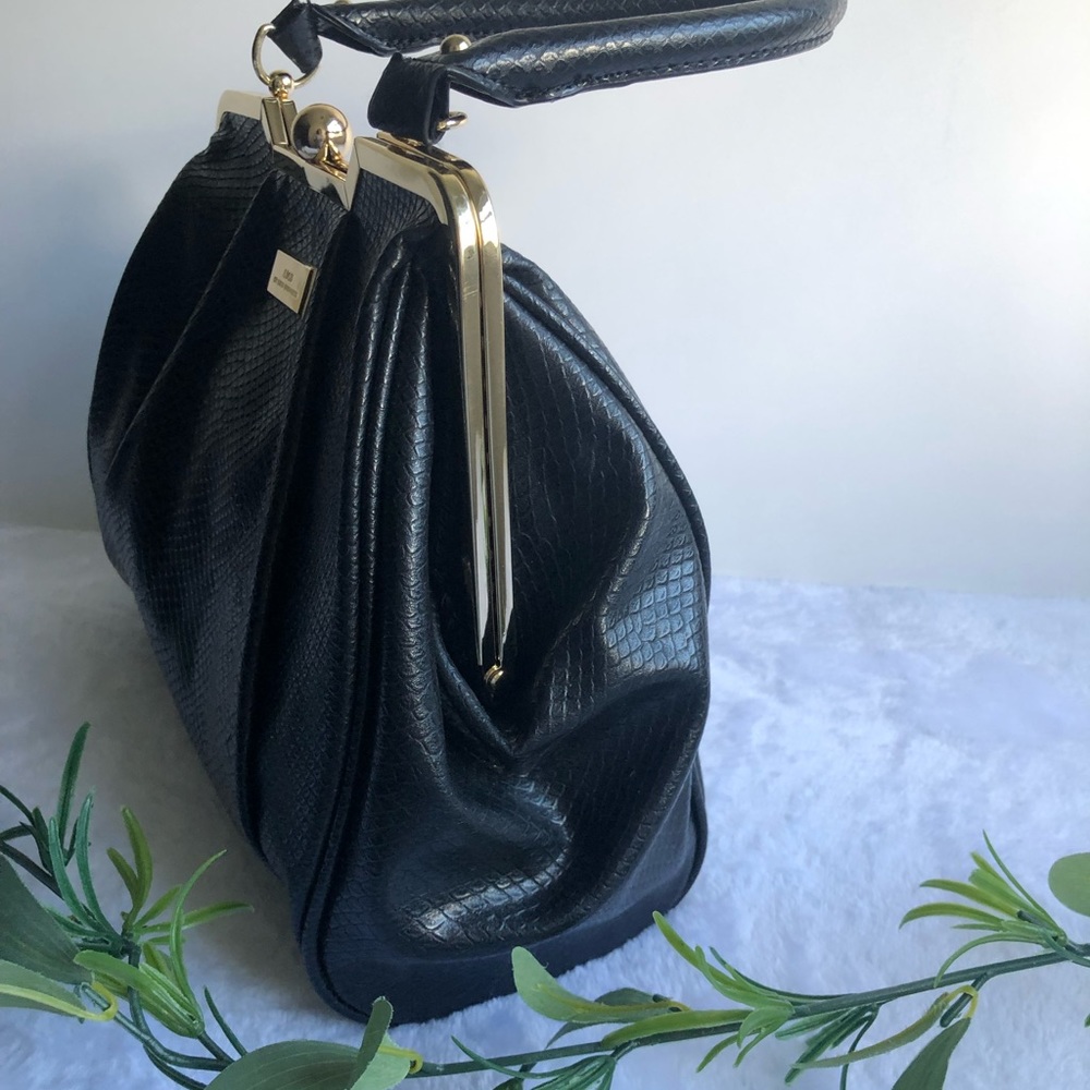 LuLu By LuLu Guinness Reptile Faux Leather Crossbody Bag, Black - Picture 4 of 12